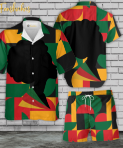 Juneteenth Hawaiian Shirt Set | Black History Hawaiian Shirt | Unisex Hawaiian Set | Afro Hawaiian Style