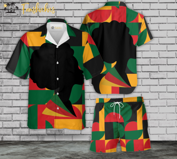 Juneteenth Hawaiian Shirt Set | Black History Hawaiian Shirt | Unisex Hawaiian Set | Afro Hawaiian Style