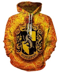 Harry Potter College Logo Hoodies – Pullover Yellow Hufflepuff Hoodie ND