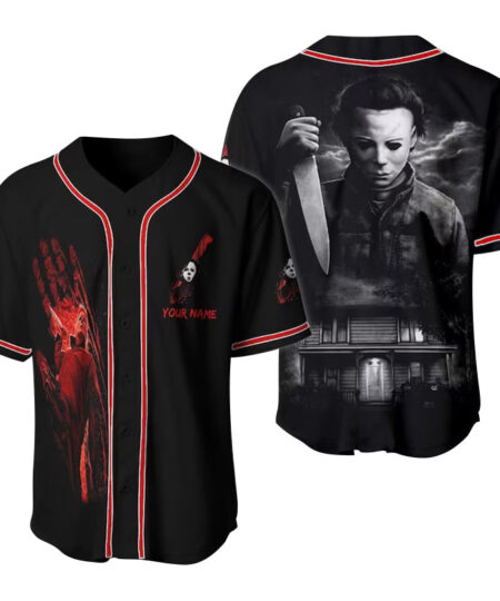 Personalized Michael Myers Baseball Jersey | Halloween House Baseball Jersey | Halloween Baseball Jersey