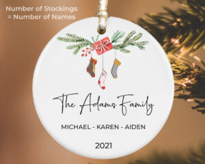 Personalized Family Christmas Ornament  Family Christmas Keepsake  Family Christmas Gift  Christmas Ceramic Ornament  2021 Ornament