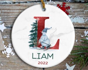 Personalized Ornament Name  Family Christmas Ornament  Monogram Alphabet Ornament  Custom Initial Ornament