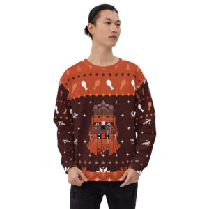 Ugly Christmas Holiday Furrball Building Toy Building Bricks Minifigure Space Wars Unisex Sweatshirt Sweater