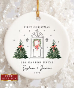 New Home Ornament  New Home Christmas Ornament 2023  Our First Christmas in Our New Home  Christmas Tree New Home Ornament  Address Ornament