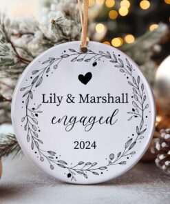 Personalized Engaged Ornament  Custom Engagement Ornament  Name Christmas Ornament  Christmas Gifts  Engagement Gifts  First Christmas