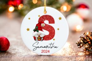 Custom Initial Ornament - Letter Name Ornament - 2024 Family Ornament - Personalized - Christmas gift - Family Keepsake - Monogram Ornament