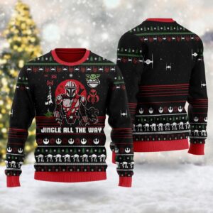 The Child Galaxy Edge Ugly Christmas Sweater  Star Wars Xmas Sweatshirt  Christmas Gift for Men Women kid  Baby Yoda Sweater