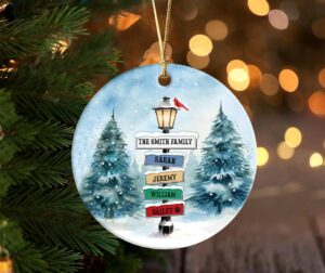 Family Christmas Ornament PNG  Christmas Tree Ornament PNG  Family Name Ornament Download  Sign Post Decoration Ornament Sublimation Designs