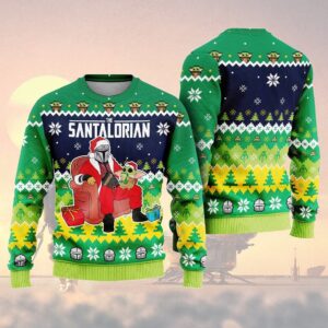 Mandalorian And Baby Yoda Ugly Sweater  Mandalorian Sweater  Starwars Christmas Sweater  Santalorian Ugly Sweater  Christmas Gifts Shirt