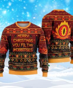 Merry Christmas You Filthy Hobbitses Ugly Christmas Sweater  Lord of the Rings Ugly Sweater  Ugly Christmas Sweater  Xmas Gifts