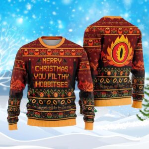 Merry Christmas You Filthy Hobbitses Ugly Christmas Sweater  Lord of the Rings Ugly Sweater  Ugly Christmas Sweater  Xmas Gifts