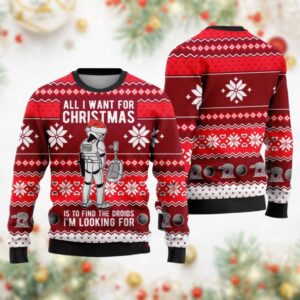 Stormtrooper Christmas Ugly Sweater  Star Wars Santa Hat Sweatshirt  Disney Movie Character Shirt  Darth Vader Xmas Sweater For Men Wom