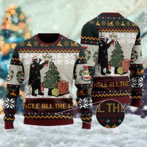 Jingle All The Way Dadalorian Ugly Christmas Sweater  Cute Baby Xmas Sweatshirt  Christmas Gift For Men Women Kid  Character Movie Shirt