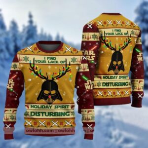 Darth Vader Holliday Spirit Disturbing Shirt  Santa Darth Vader Ugly Sweater  Star Wars Movie Xmas Sweater  Disneyland  Matching Shirt