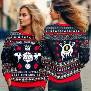Dungeons And Dragons DND Ugly Christmas Sweater  Dungeons And Dragons Sweatshirt Chirstmas Dungeons Master Christmas Party