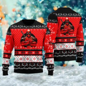Funny Superhero 3D All Over Printed T-shirt  Deadpool Ugly Christmas Sweater  Deadpool Xmas Sweatshirt  Christmas Gift For Men Women Kid