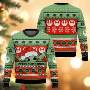 Baby Yoda Ugly Christmas Sweater  Star Wars Sweater Family  Merry Christmas Sweater  Disney Movie Shirt  Grogu Holiday Sweater