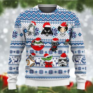 Star Wars Ugly Sweater  Baby Yoda Stormtrooper Darth Vader Mandalorian Leia Organa Santa Hat Sweater  Disney Trip Sweater  Xmas Gift