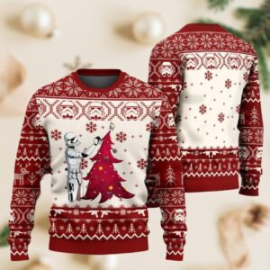 Christmas Star Wars Ugly Sweater  Stormtrooper Tree Xmas Sweatshirt  Disney Character Movie Sweater  Luke Skywalker Holiday Sweater