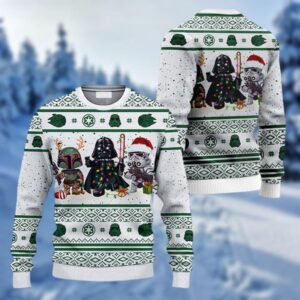 Santa Star Wars Ugly Sweater  Boba Fett Darth Vader Stormtrooper Sweater  Disney Movie Xmas Sweater  Disneyworld Holiday Sweatshirt