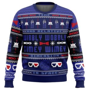 Timey Wimey Doctor Who Christmas Ugly Sweater  Police Box Sweater  Dr Who TV Serires Ugly Xmas Sweater  Christmas Gift  Gift For Mom