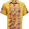 Faded Sun Hawaiian Shirt with Retro Anthurium Panel – Men's Vintage Casual Wear