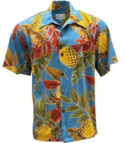 Morning Hawaiian Shirt with Retro Pineapple – Men's Casual Tropical Wear