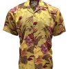 Gold Hawaiian Shirt with Hilo Print – Men's Tropical Casual Wear