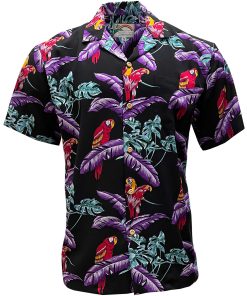 Black Hawaiian Shirt Jungle Bird – Men's Magnum PI Inspired Style