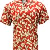 Red Hawaiian Shirt with Mini Anthurium – Men's Floral Casual Wear