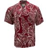 Red Hawaiian Shirt with Taro Leaf Print – Men's Casual Tropical Wear