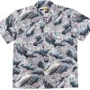 Gray Hawaiian Shirt with Surfer Print – Men's Casual Beachwear