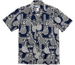Navy Hawaiian Shirt with Midnight Palm Design – Men's Tropical Casual Wear