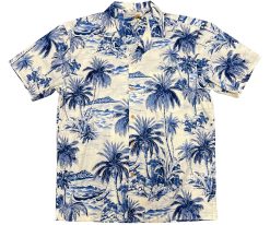 Blue Hawaiian Shirt Waikiki Beach – Men's Tropical Summer Wear