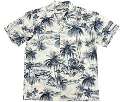 Charcoal Hawaiian Shirt Waikiki Beach – Men's Tropical Casual Wear