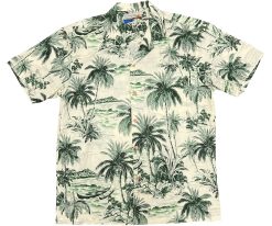 Green Hawaiian Shirt Waikiki Beach – Men's Tropical Summer Wear
