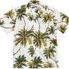 White Hawaiian Shirt with Wailea Palms – Men's Casual Beachwear