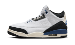Jordan 3 A Ma Maniére - Premium White and Blue Leather Sneakers HV8571-100
