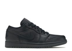 Air Jordan 1 Low Triple Black Iconic Shoes – Sleek All-Black Classic 553558-056