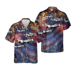 Air Force Texas Air Guard 182D Fighter Squadron F86L Interceptor Hawaiian Shirt