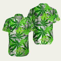 Hawaiian Shirt with Audi Car and Leaf Pattern for Trendy Looks