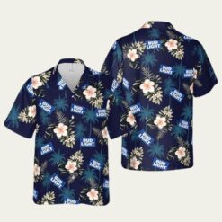 Bud Light Beer Logo Floral Hawaiian Shirt