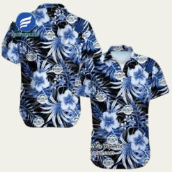 Bud Light Tropical Hawaiian Shirt with Hibiscus Floral Print