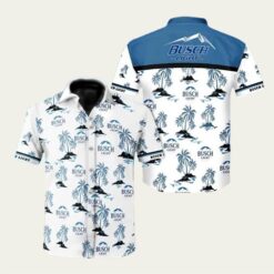 Busch Light Beer Logo White Pattern Hawaiian Shirt