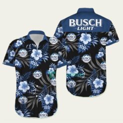 Busch Light Lover Tropical Hibiscus Hawaiian Shirt