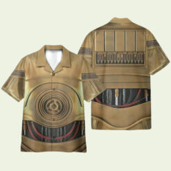 C3Po Cosplay Hawaiian Shirt Inspired by Star Wars Classic Droid Style