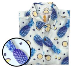 Men's Hawaiian Shirt Disco Pineapples Print Polyester Casual Summer Shirt