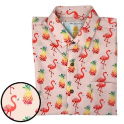 Men's Hawaiian Shirt Floridian Flamingo Print Polyester Tropical Summer Shirt