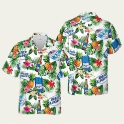 Pineapple Flower Busch Light Hawaiian Shirt