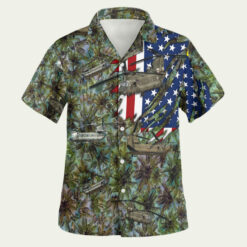 US Flag Army Boeing CH47 Chinook Helicopters Camo Hawaiian Shirt